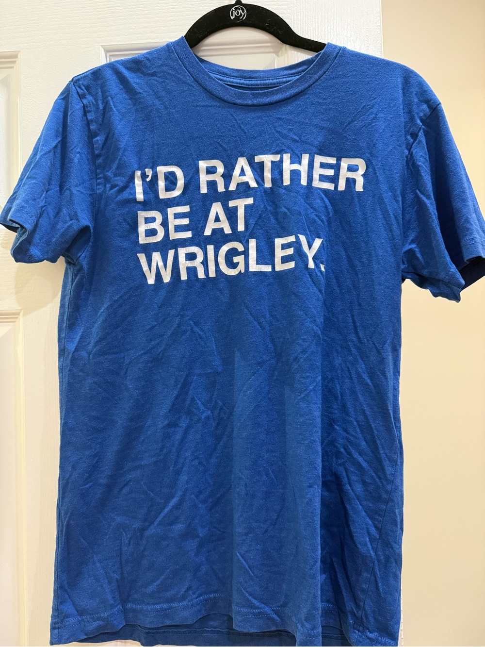 Unisex Blue 'I'd Rather Be at Wrigley' Graphic T-Shirt